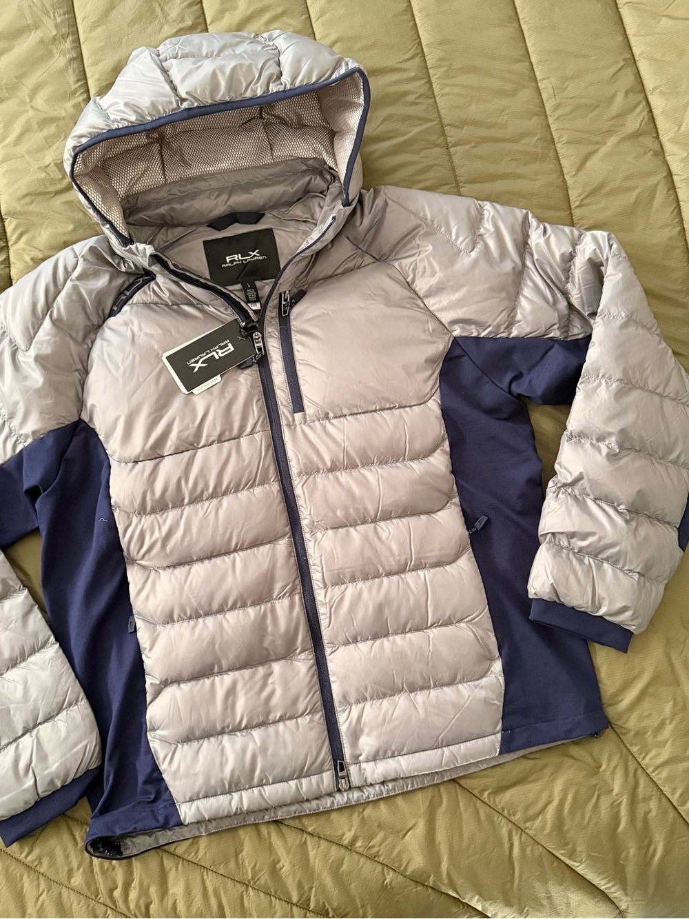 RLX Ralph Lauren ⛳️ Silver and Navy Performance Puffer Jacket